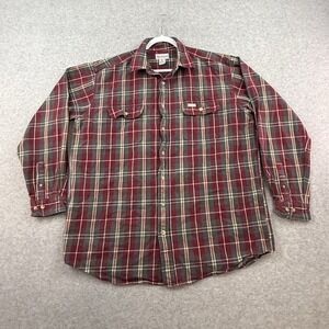 Carhartt Shirt Mens XLT XL Tall Red Plaid Flannel Relaxed Hamilton Flex Work